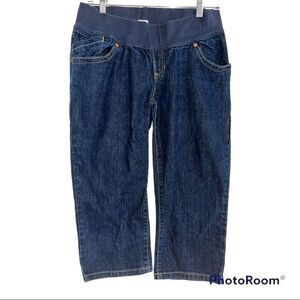 Womens Old Navy Maternity Stretch Low Rise Waist Blue Jeans SZ Medium Capri